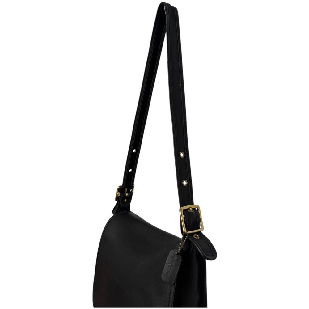 Vintage Y2K Coach Stewardess black leather crossbody bag 9525 adjustable strap - Picture 14 of 16